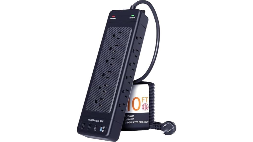 10 ft cord usb ports