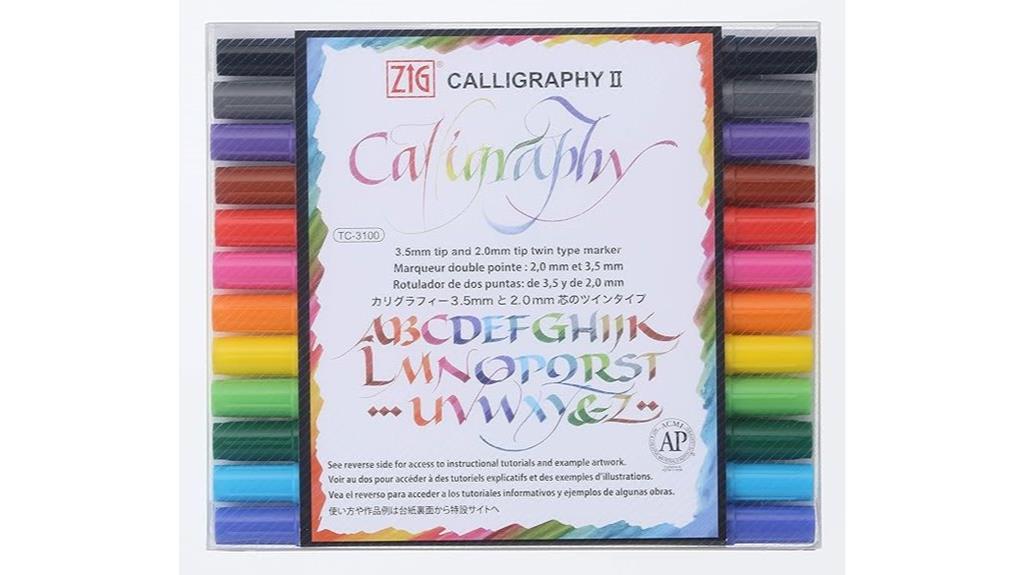 12 color calligraphy marker set