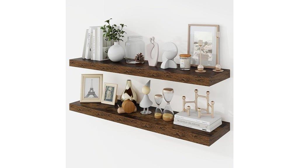 36 inch rustic floating shelves