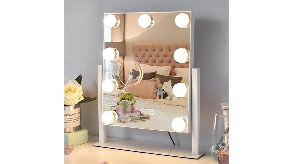 adjustable brightness makeup mirror
