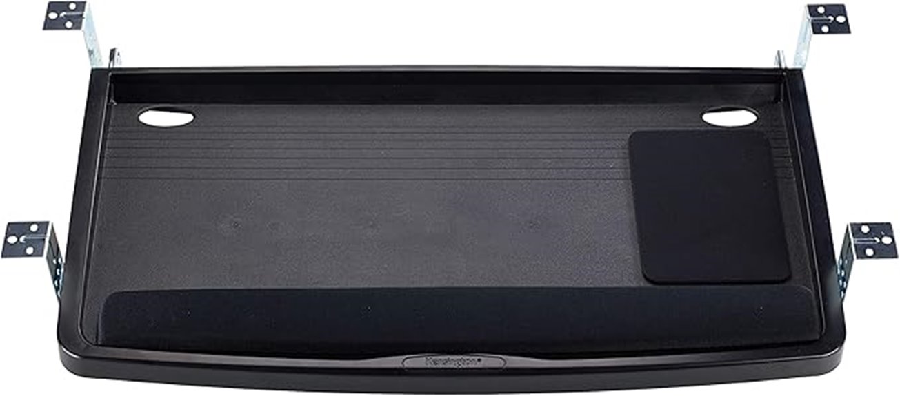 adjustable keyboard tray with cables