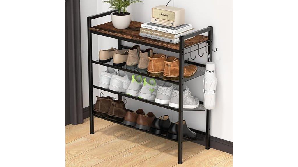 adjustable metal shoe rack