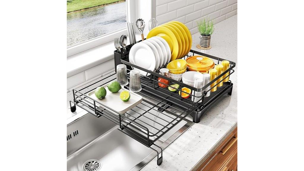 adjustable steel dish rack