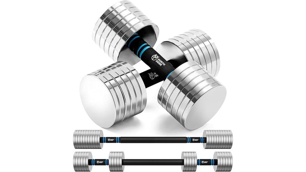 adjustable steel dumbbell set