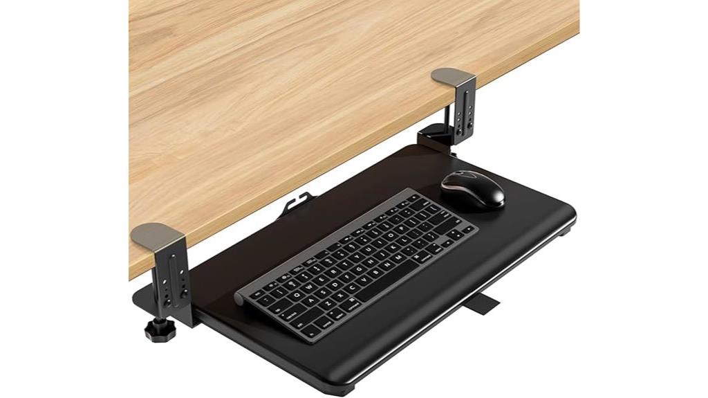 adjustable under desk keyboard tray