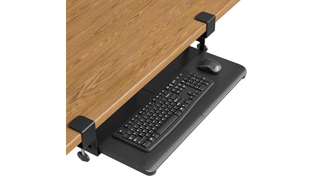 adjustable under desk keyboard tray