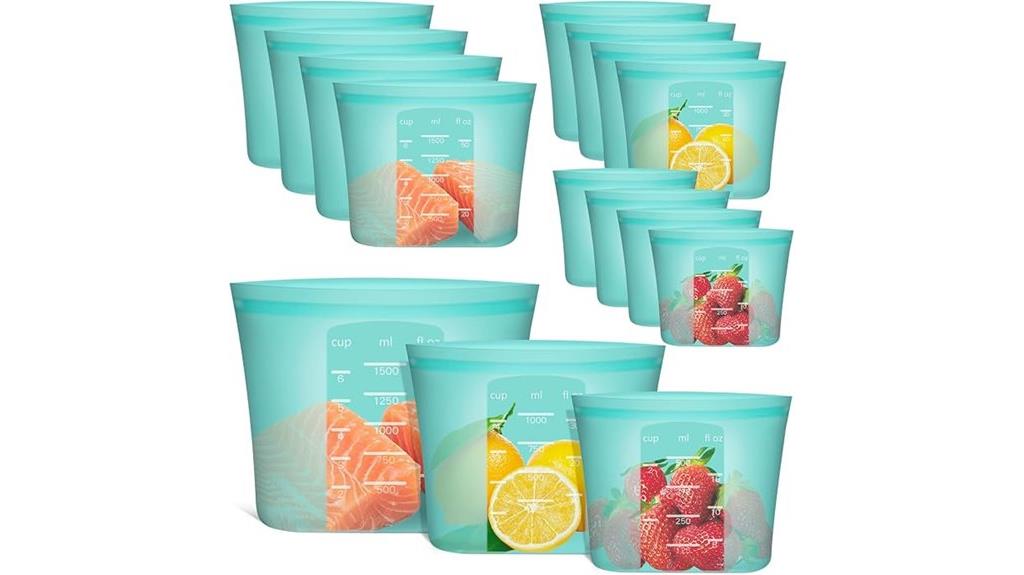 aqua silicone reusable storage
