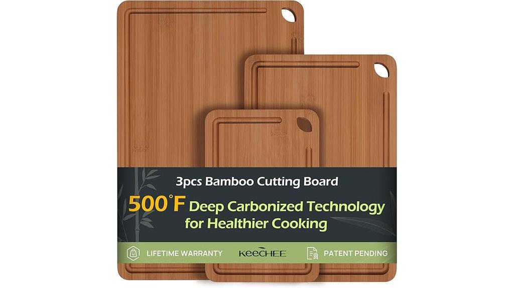 bamboo cutting board with juice grooves