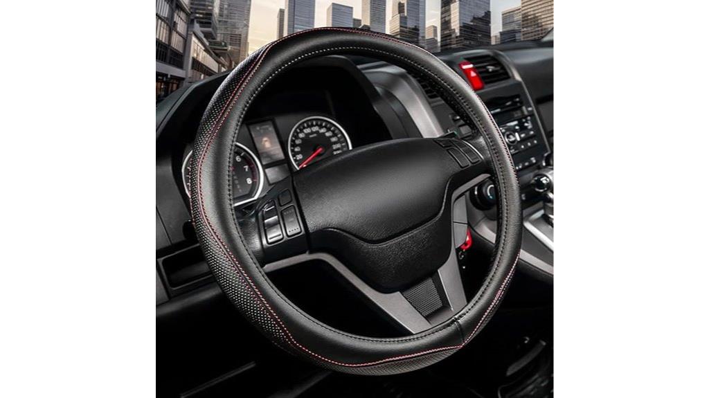 black leather wheel cover