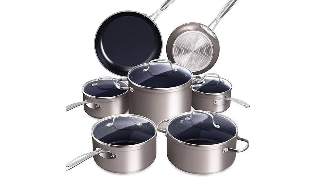 blue ceramic nonstick cookware