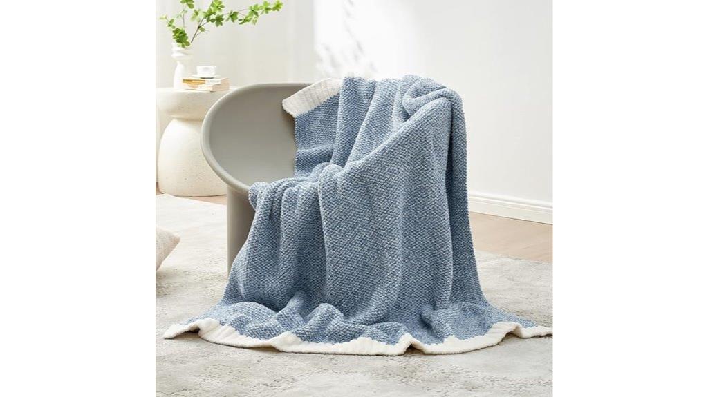 blue cozy throw blanket