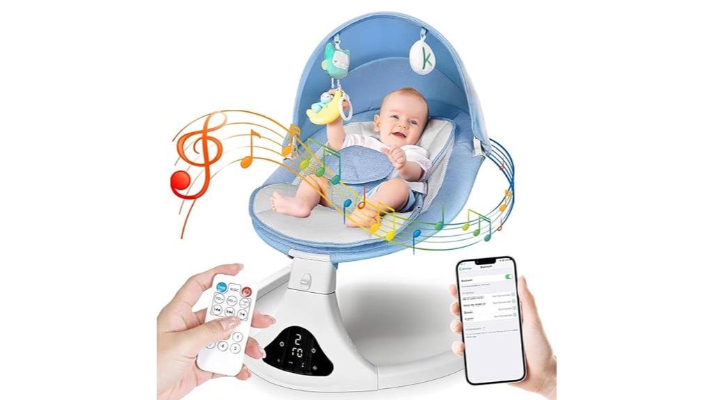 bluetooth controlled baby rocker