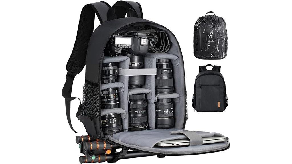 camera backpack with rain cover