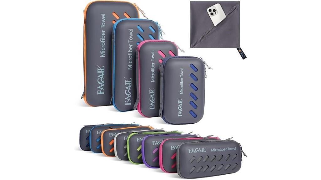 camping towel with case