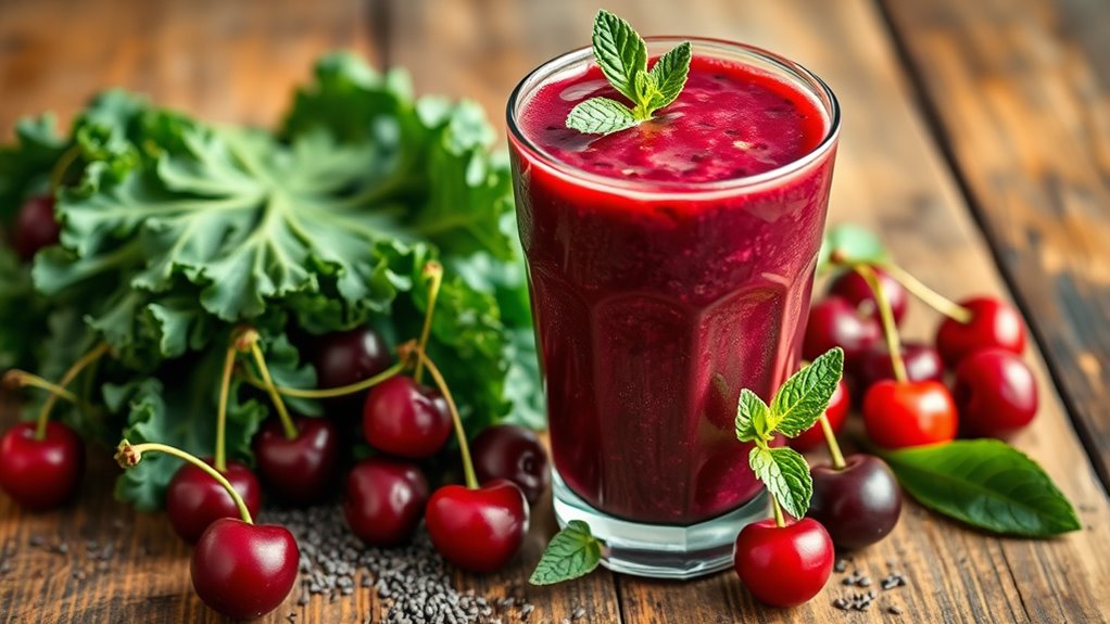 cherry kale detox smoothie
