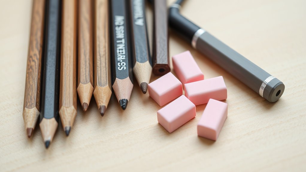 choose appropriate pencils and erasers