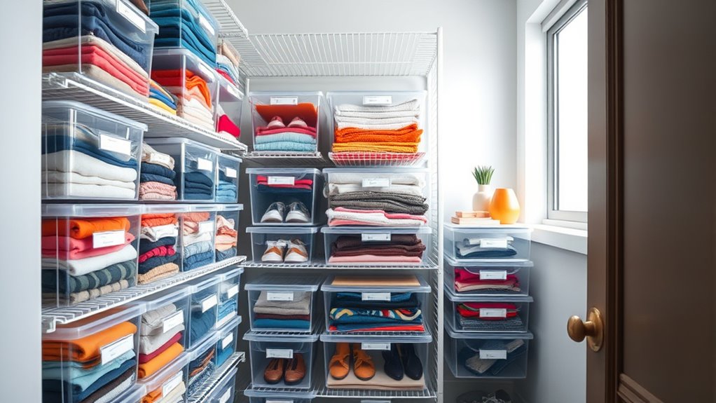clear bins labels maximize space