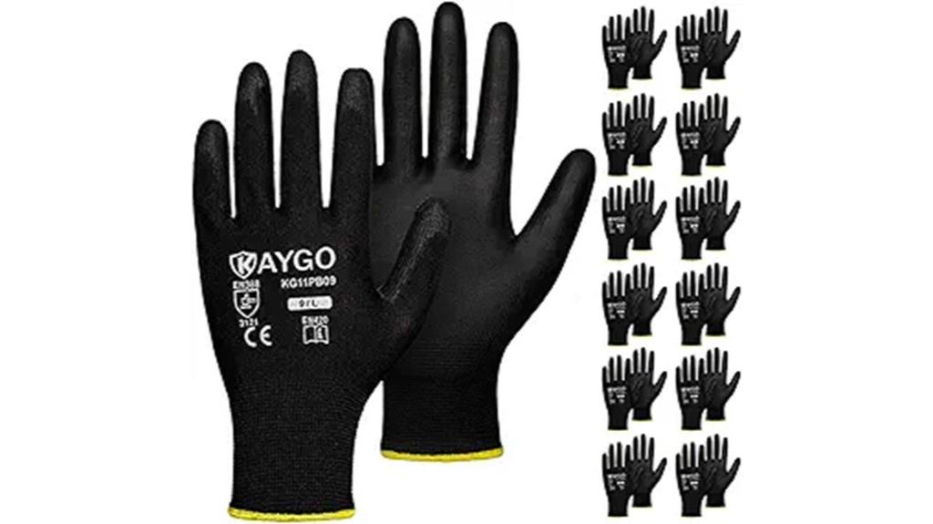 coated safety work gloves