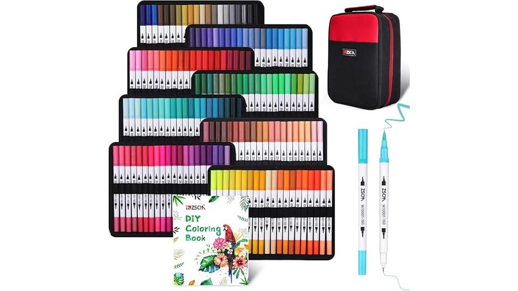 colorful dual tip marker set
