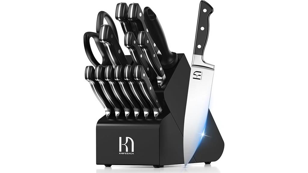 complete knife set with block