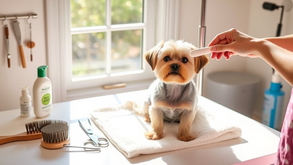 consistent pet grooming routine