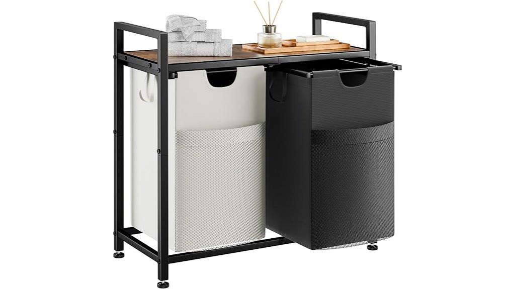 double hamper with removable bags