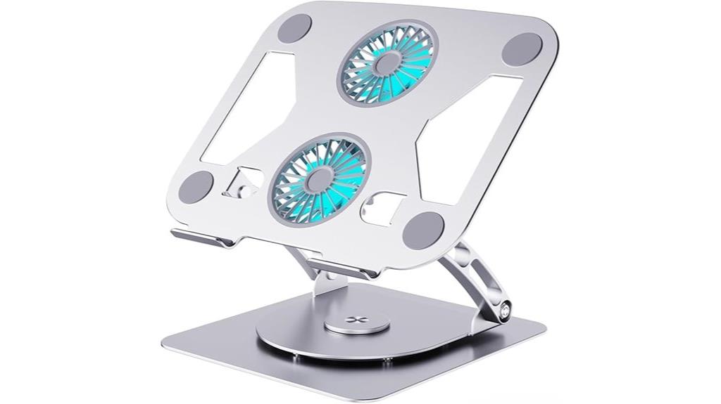 dual fan swivel laptop stand