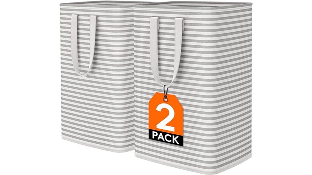 dual grey collapsible hampers