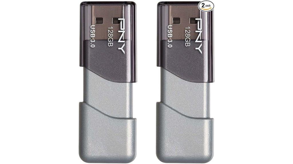 dual silver usb flash drives
