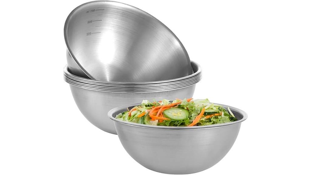 eight piece stainless bowls