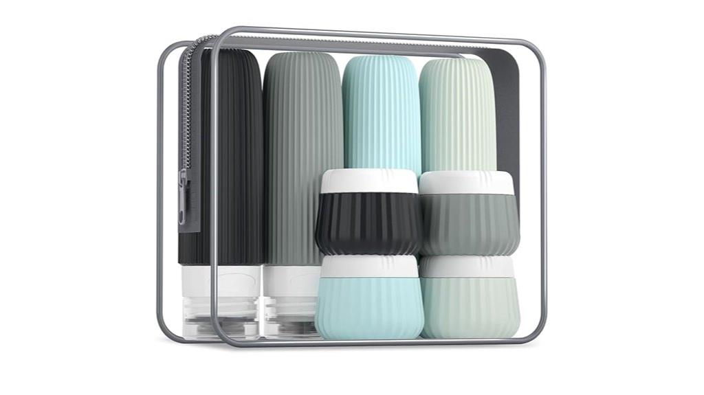 eight tsa travel bottles