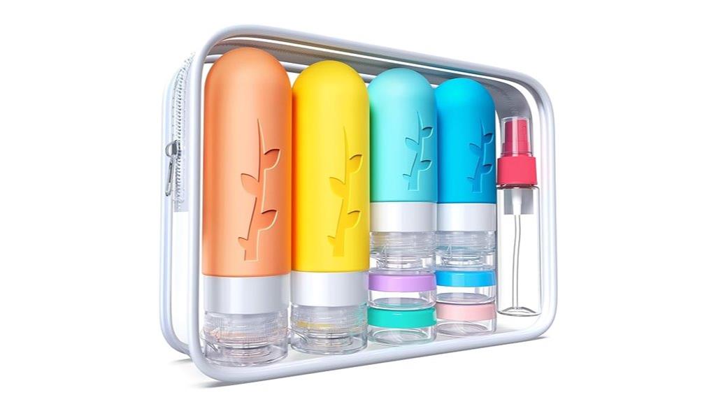 eighteen travel bottle set