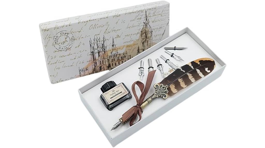 feather pen ink set