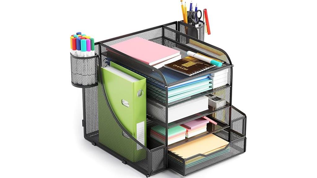 five tier mesh desk organizer