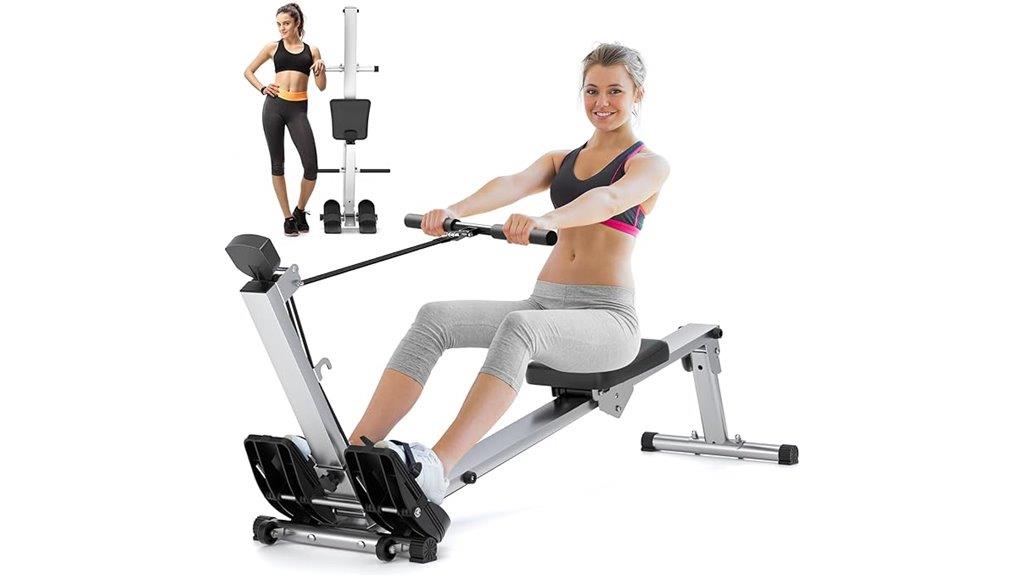 foldable rowing machine lcd