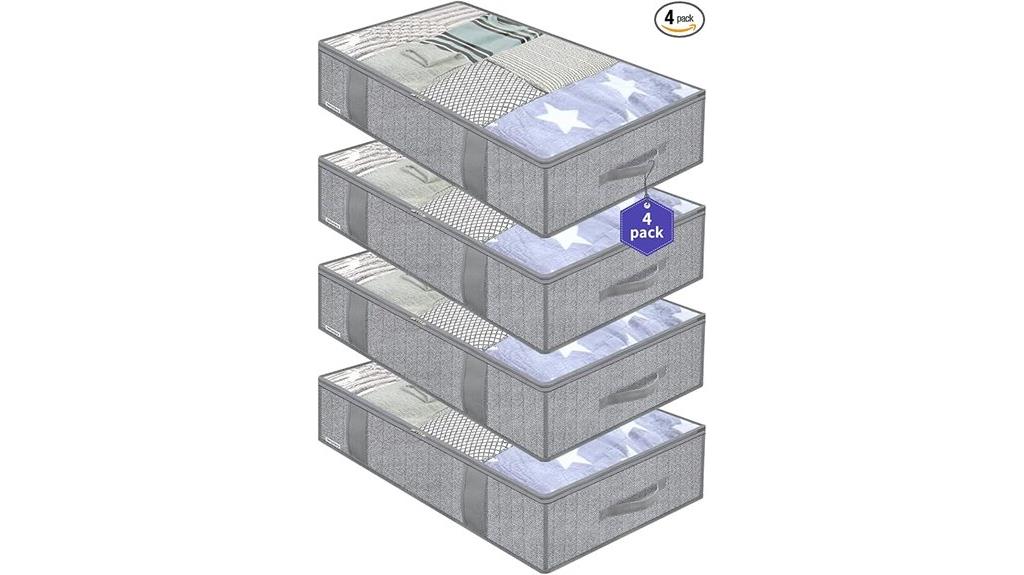 four pack grey storage bags