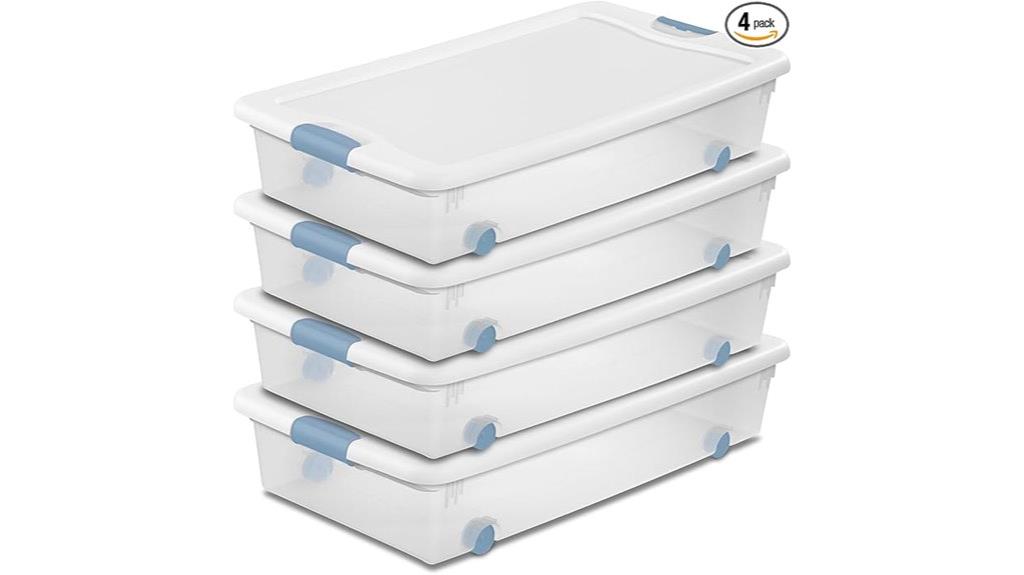 four pack latching storage bins