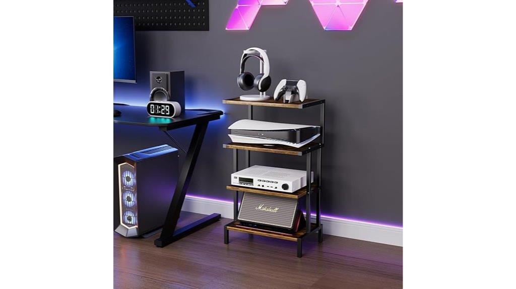 four tier gaming console shelf