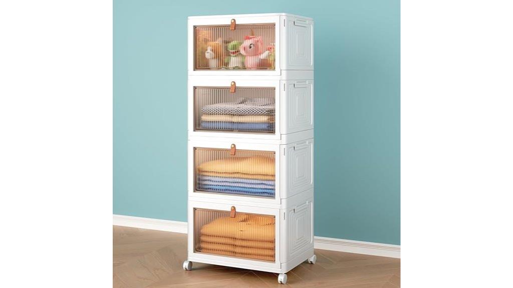 four tier storage bins