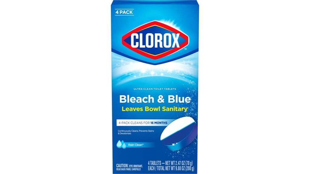 four toilet cleaning tablets