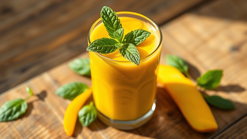 fresh organic mango spinach