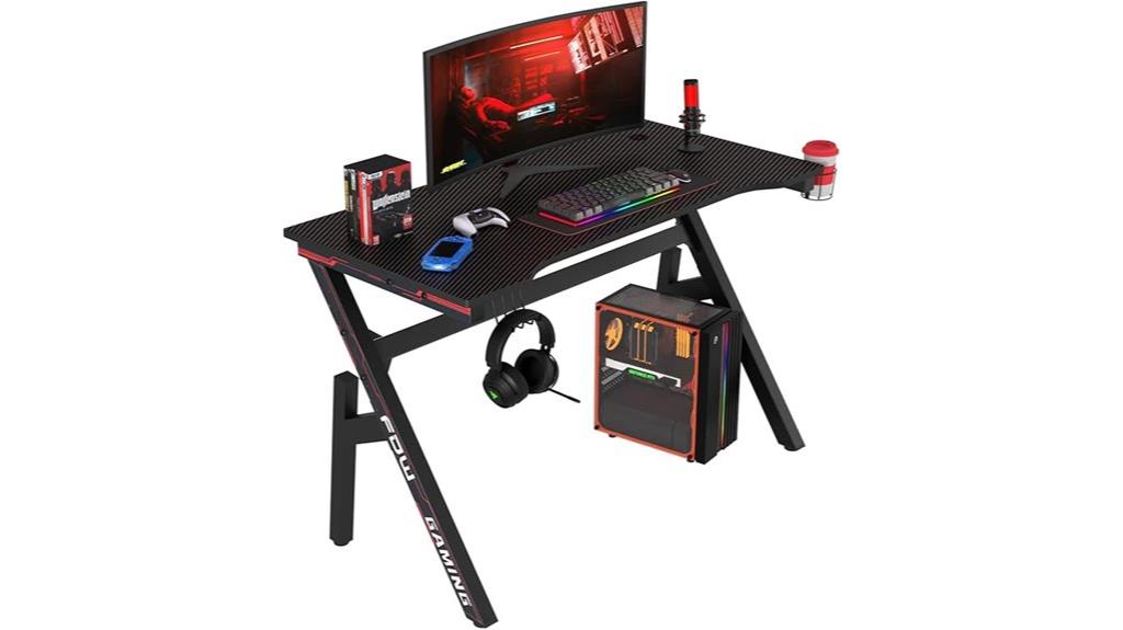 gaming desk with accessories