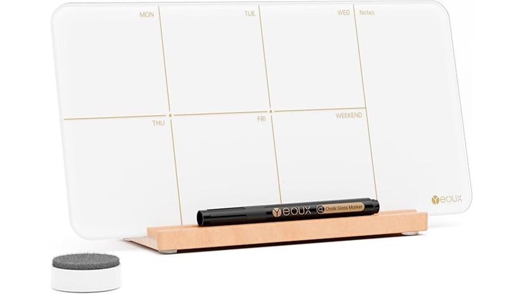 glass weekly desk planner