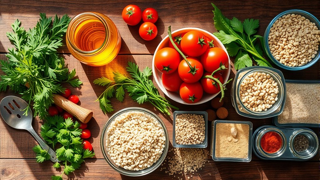 healthy pantry staples selection
