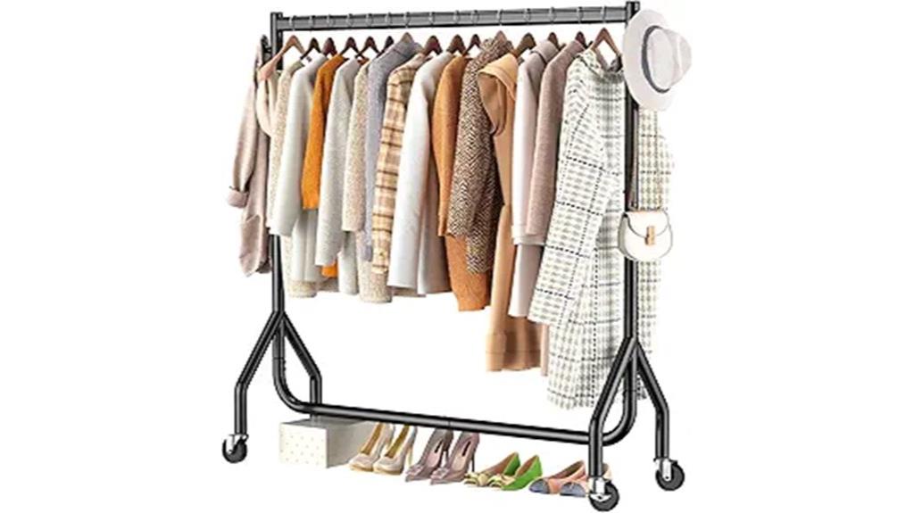 heavy duty black rolling rack