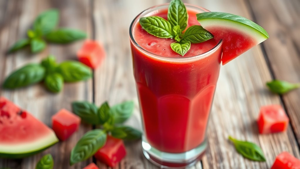hydrating watermelon basil smoothie