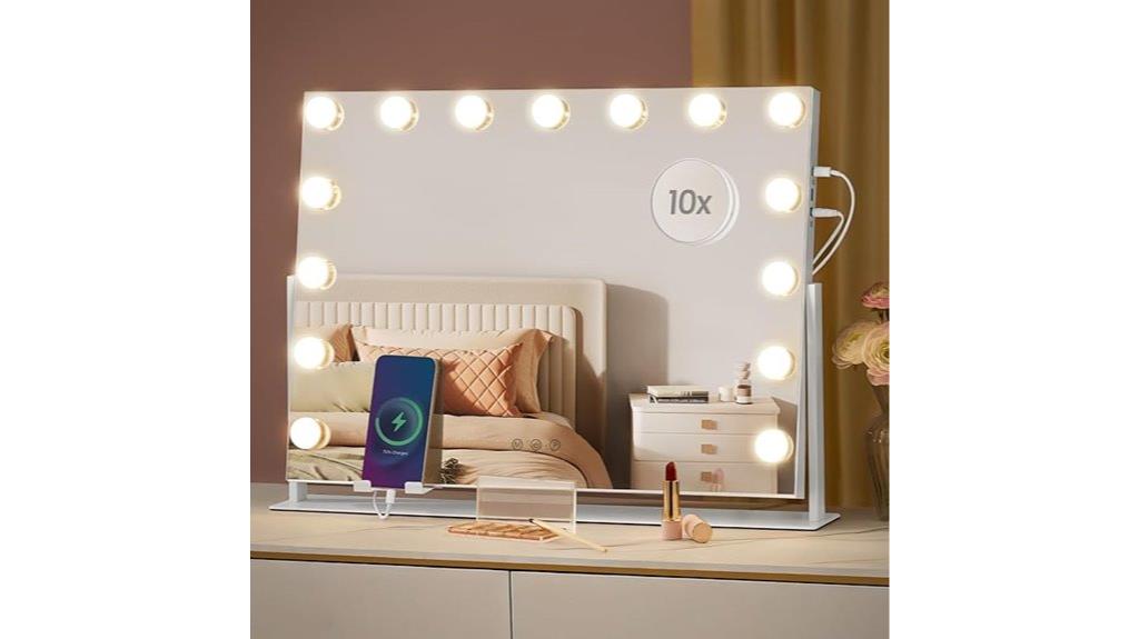 illuminated makeup reflection