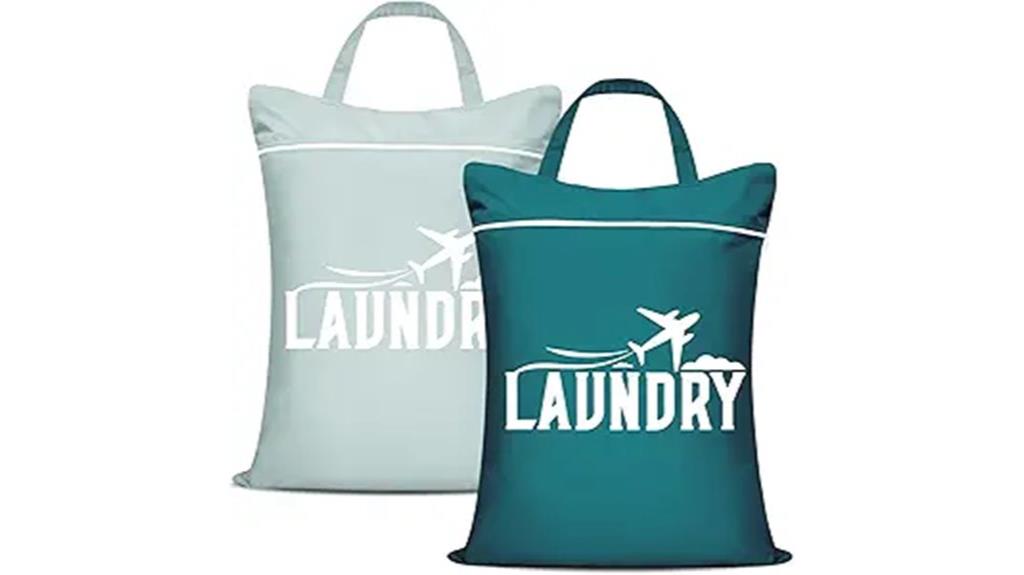 large blue and grey laundry bags