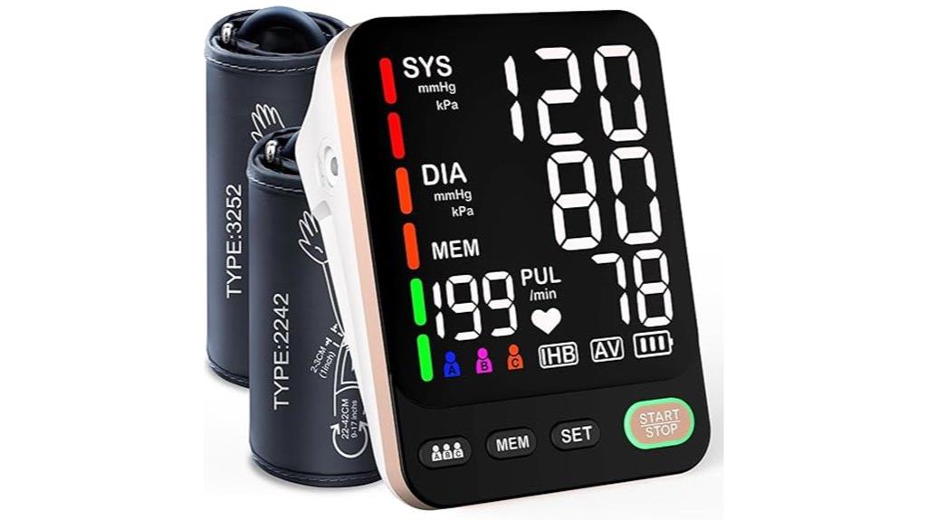 large cuff blood pressure monitor