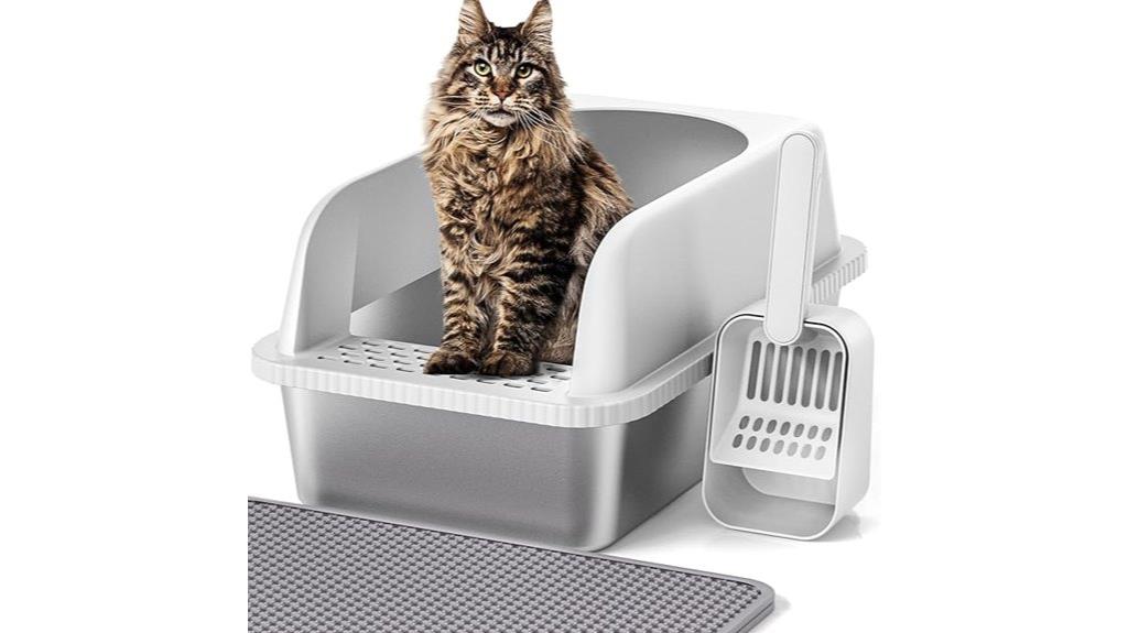 large stainless steel litter box